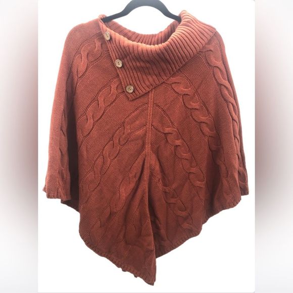NWT Charlie Paige women’s white river tra cabernet poncho - Picture 2 of 6